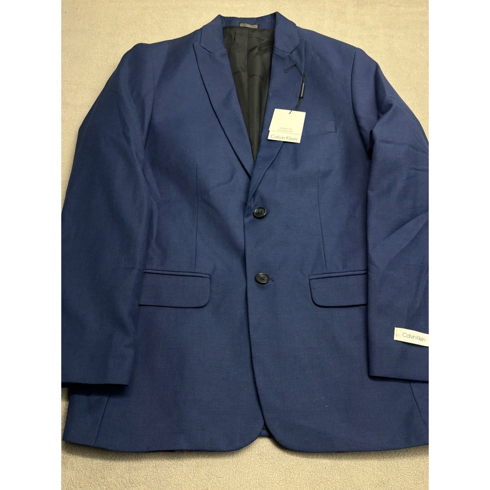 Calvin Klein Mens Modern Fit Suit Separate Blazer Bright Blue Size 16 Regular